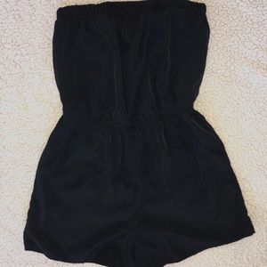 Black Strapless Romper
